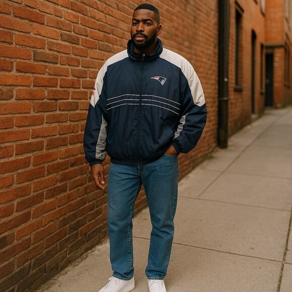 Windbreaker New England Patriots Jacket Size 2XL NFL SI Embroidered - Picture 5 of 15